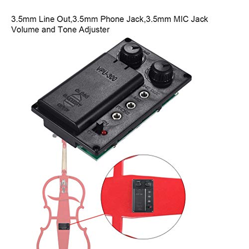 Plastic 4/4 Scale EQ Electric Cello Pickup Amp with Piezo Screws for Cellist - Thumbnail 4