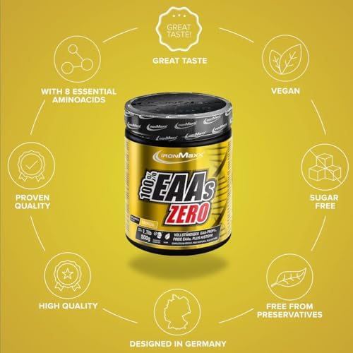 ® 100 Percent EAAs Zero Tropical 500g - Aminoacidos Esenciales en Polvo - EAA con BCAA - Sin Azucar - Suplemento Alimenticio para Nutricion Deportiva