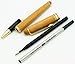 IDEAPOOL Bamboo Ballpoint Pen Writing Set, Premium Gel Ink RollerBall Pens for Signature Calligraphy Executive Business, Extra 1 Stainless Steel Fine Refill
