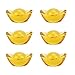 WSSROGY 6 Pcs 35mm Yellow Crytal Feng Shui Golden Ingot/Chinese Gold Yuan Bao for Home/Office Wealth Fortune Ornament