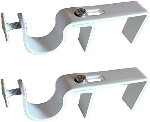 Window Treatment Hardware - NONO Bracket - Outside Mounted Blinds Curtain Rod Bracket Attachment (White)