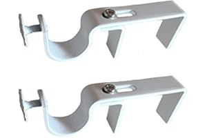THE NONO BRACKET COMPANY NoNo Bracket - Curtain Rod Bracket Attachment for Blinds (White Outside Mounted )