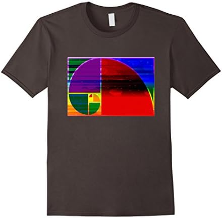 Mens Fibonacci Golden Ratio Rule Abstract Science T-shirt Large Asphalt