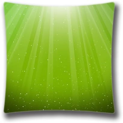 Aurora Burst Lime Green Throw Pillow Cushion Covers for Bed Sofa and Couch 18" x 18" Inch (45x45 Cm)