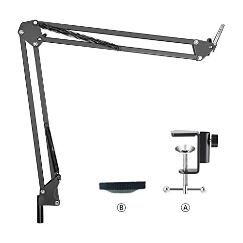 Webcam Clamp Mount Desktop Webcam Stand 28 inch Flexible Adjustable Suspension Boom Scissor Long Arm Swivel Holder for Webcam C922 C930 C920
