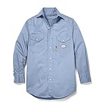Rasco FR Work Blue Western Shirt with Snaps 7.5 oz - WR753