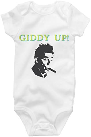 Vossamer Giddy Up Seinfeld Kramer Parody Cute Onesie Adorable Hilarious Funny Baby Bodysuit