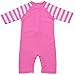 BAOHULU Girls One Piece Flower Print Stripe Stiching Swim Rashguard Sunsuit UPF 50+ UV Protective Swimwear