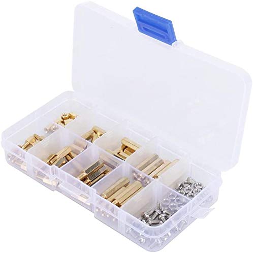 DollaTek M3 Copper Brass Pillars Standoff Circuit Spacer PCB Board Nut Screws Hex Round Single Cylinder Head - 120pcs