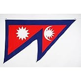 AZ FLAG - Nepal Flag - 3x5 Ft - Light Polyester Nepalese Banner with Two Brass Eyelets - Fade Resistant - Vivid Colors - 3' x 5' Feet - 150x90 Cm