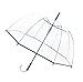 SMATI Paris - Lady’s Clear Big Birdcage Umbrella in black border – Transparent; Windproof; Auto open; Crystal style handle; French design; Dome shape umbrella