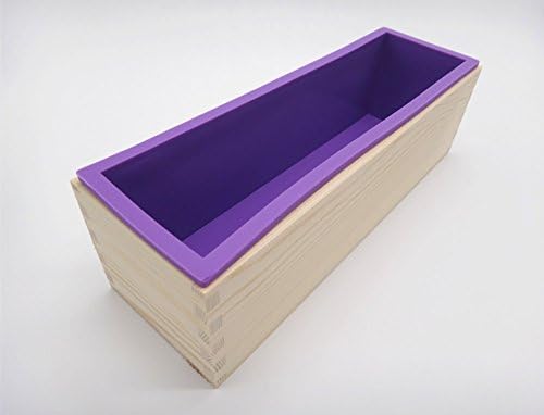 A rectangular wooden box wooden frame silicone homemade soap production