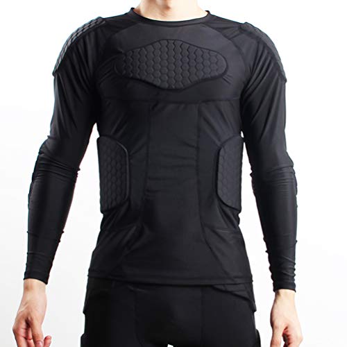 image for yingfeg bb Men's Padded Compression T Shirt Football Padded Protective