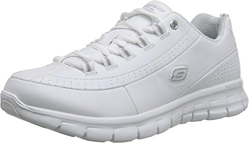 Skechers Synergy - Elite Caliber Walking Sneaker Comfort Shoe - White/Silver - Womens - 7.5
