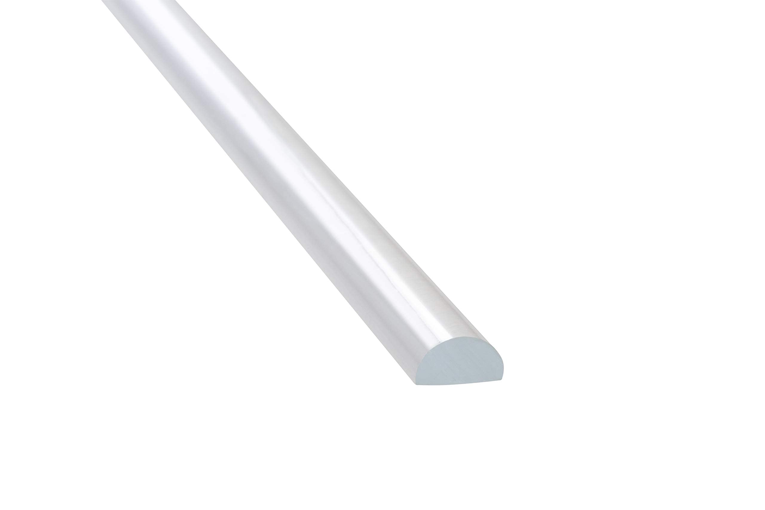 Splash protection profile for shower, acrylic semicircular rod, 5 x 10 x 1000 mm, impact-resistant PMMA (acrylic), transparent splash guard seal for glass showers (3, 100 cm)