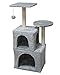 MIAO PAW Cat Tree CatTower Cat Condo Cat Furniture Activity Center Kitten Play House Cat Bed Sisal Scratching Posts and Double Platforms Greythumb 1