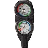 Cressi Sub 200 ft. Mini Pressure and Max Depth 2 Gauge Scuba Diving Console, Dive Console, Cressi Dive