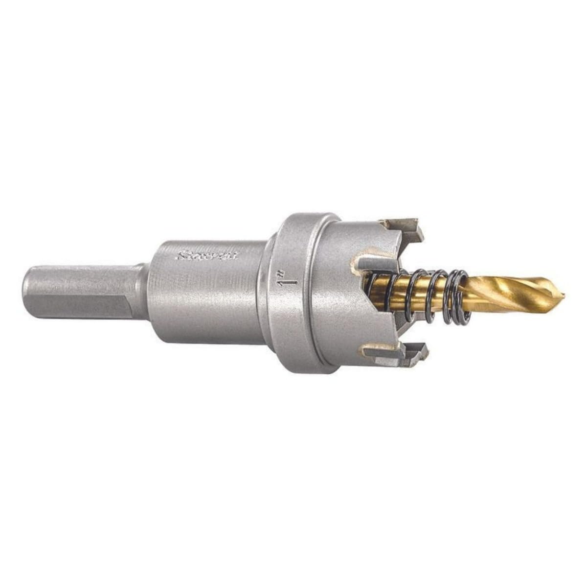 Starrett Tungsten Carbide Tipped Hole Saw - SM25 Sheet Metal Cutter With Arbor & Pilot Drill Bit - For Drilling Stainless Steel Aluminum Alloy - 25 mm