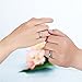 ANAZOZ His & Hers Real Love Heart Promise Ring Stainless Steel Couples Wedding Engagement Bands Top Ring, 6mm