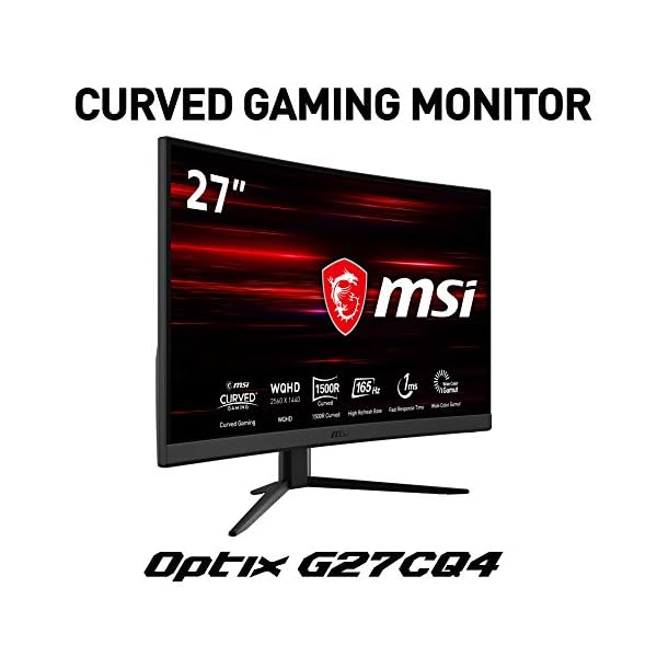 MSI Optix G27CQ4 Curved Gaming Monitor - 27 Inch, 16:9 WQHD (2560 x 1440), 1440p, 2K, VA, 165Hz, 1ms, 1500R, FreeSync…