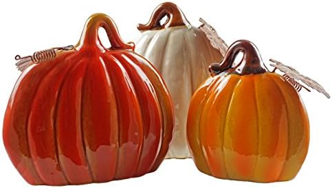 Special T Imports Rustic Style Fall Ceramic Pumpkin Figurines - Set of 3