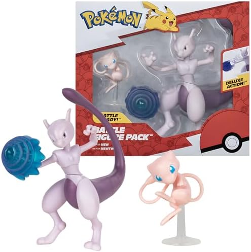 Pokemon Battle Figure Set Pack Mew and Mewtwo Deluxe Action