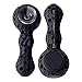 Unbreakable Honeycomb Silicone Straw Pipe with Clean Cover and Decorative Bowl Inside (Black)