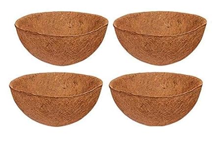 COIR GARDEN Coco Fiber Liner - Hanging Planter POTS - Coir Liner - Basket Liner 10INCH - 4 Pieces