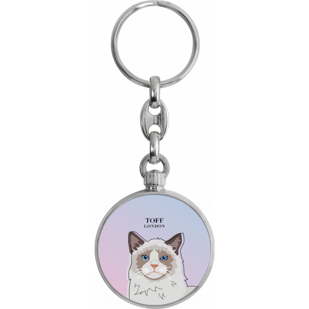Toff London Ragdoll Cat Head Keyring