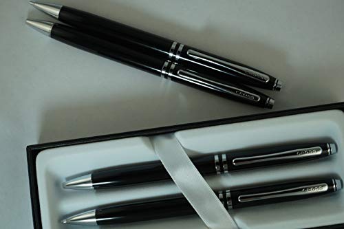 Cross Classic Executive Companion Avatar Black Lacquer and Extremely Polished Chrome Appointments with Distinctive Cross Special Signature Mid Rings, Pen and 0.7MM Pencil Set. A Great Gift - Thumbnail 3