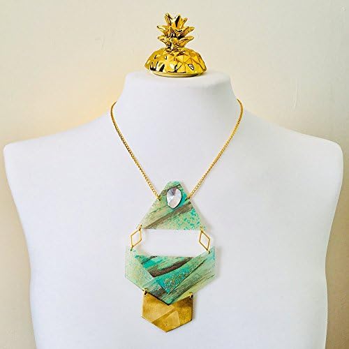 Fractal attractive triangle necklace - Triangles geometric bib necklace for woman - Colorful necklace - Bohemian gypsy - Festival neck piece