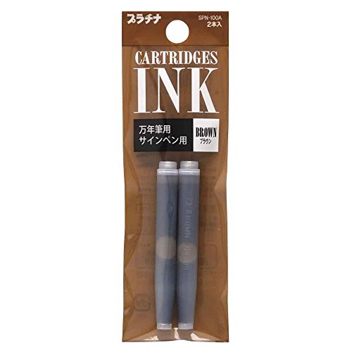 Platinum Preppy Ink Refill for Fountain and Marker Pens, Brown, Pack of 2 (SPN-100A 62)