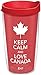 Tervis 1256239 Keep Calm and Love Canada Tumbler with Wrap and Red Lid 16oz, Clear