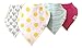 Baby Bandana Drool Bibs with Adjustable Snaps | 4-Pack Absorbent Cotton, Great Baby Gift for Girls by The Hamptons Baby (Girls Pattern & Solid)