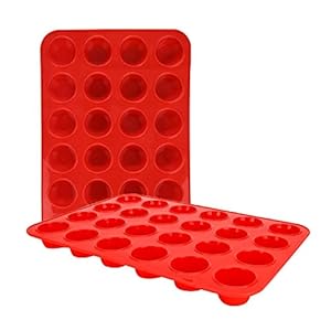 SUPER KITCHEN Set Van 2 Mini Muffinvorm Pan 24 Siliconen Muffins Tray, Anti-aanbaklaag Muffinplaat, Herbruikbare Cupcake…