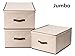 StorageManiac 3-Pack Jumbo Foldable Polyester Canvas Storage Box, Convenient Storage Bin with Lid