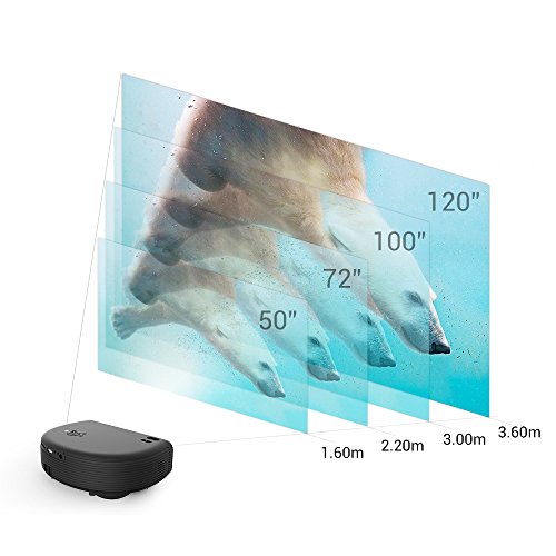 1080P HD LED 3500 Lumens Projector, Build-in Stereo Speakers, Come with 2-in-1 Audio Bluetooth Transmitter/Receiver and Dual-core HDMI Mirarcast DLNA Airplay Adapter, Ideal for Office Home Cinema … - Thumbnail 2