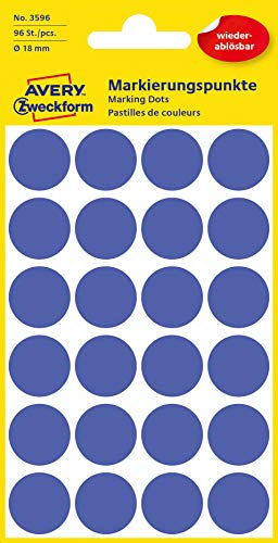 Avery Zweckform Etikett 18 mm Marking Point Blue – Removable 96St