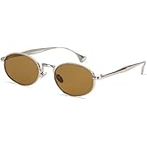 Auralice Y2k Sunglasses for Women and Men, Retro Oval Sunnies Rise in Gold