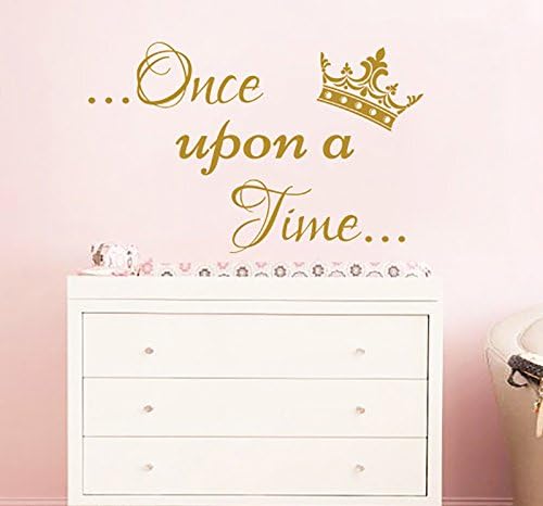 Once Upon A Time Wall Decal. Wall Sticker For Girls Crown Vinyl Nursery Wall Art. Once Upon Decal. Nursery Wall Decor. Girls Room Wall Decor F57