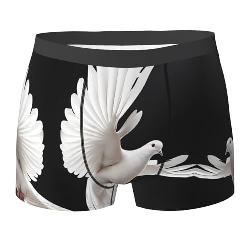 SYHEART Flying Dove Print Men'S Boxer Briefs With Elastic Comfort Fit Design For All-Day Wear