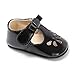 BENHERO Baby Girls Mary Jane Flats with Bowknot Non-Slip Toddler First Walkers Princess Dress Shoes (6-12 Months M US Infant, D-Black)