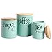 DII Kitchen Accessories Retro Collection, Ceramics, Canister Set, Aqua, 3 Piece