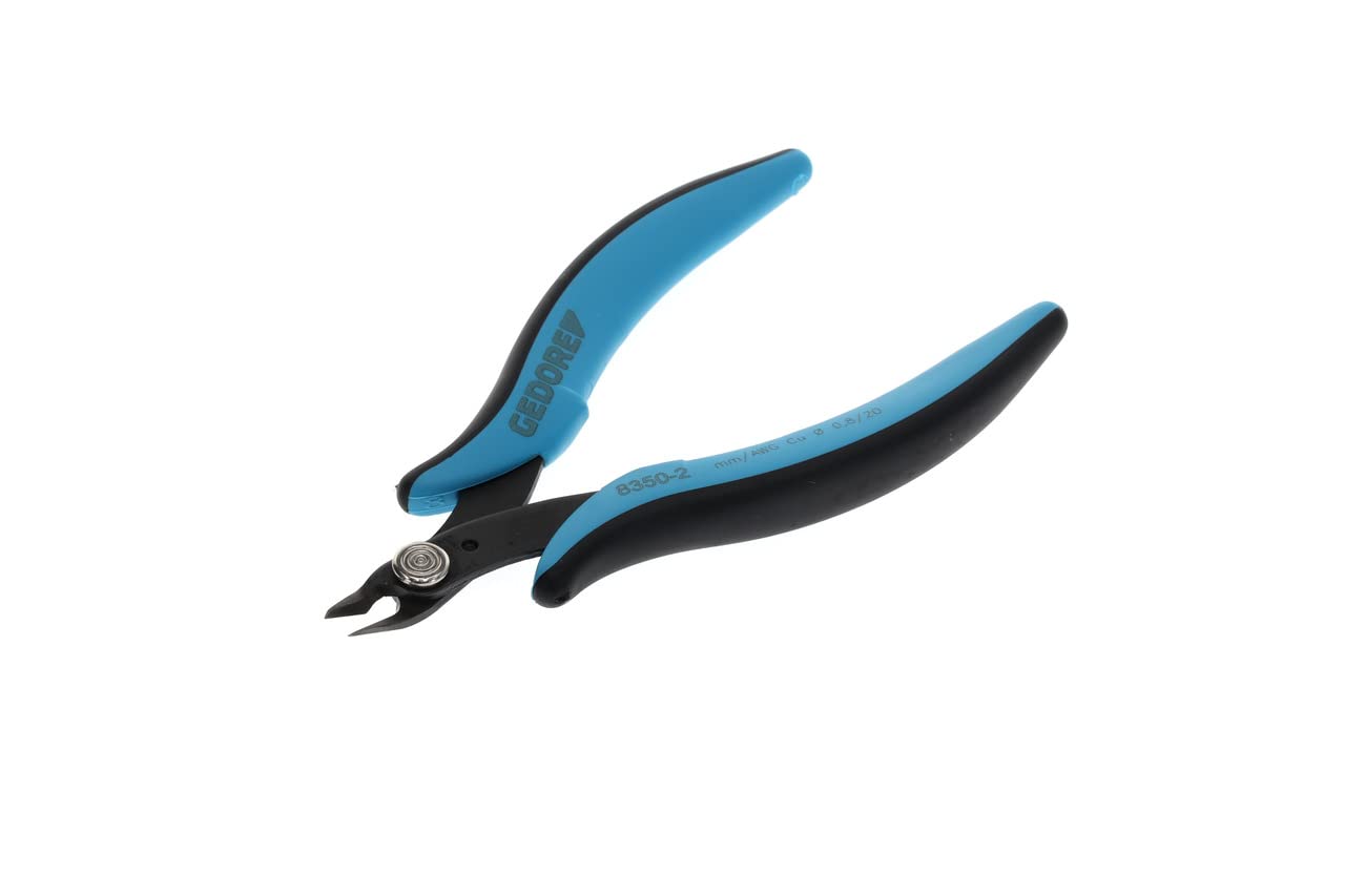 GEDORE Miniature Electronic Side Cutters for 0.8mm Copper Wire, Steel, Black/Blue — image 1