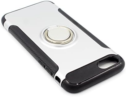 LaLoMo Shockproof Magnetic Car Holder Ring Kickstand TPU PC Armour Case For Iphone 7/8 (Silver)