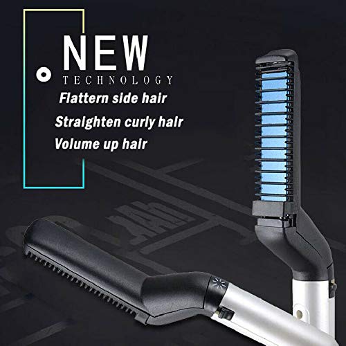 ixaer Men Quick Hair Beard Straightener, Electric Hair Style Comb for Men, Hair Curlers Hair Straightener with Gift Box 110V