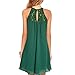 vanberfia Women's Sleeveless Lace Patchwork Loose Casual Mini Chiffon Dress (M, 6225)