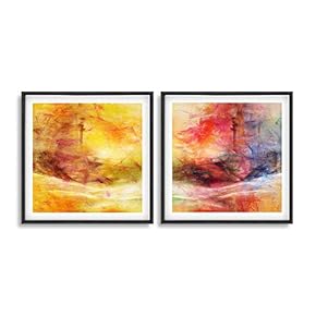 Framed Canvas Wall Art for Living Room, Bedroom Vibrant Landscape V Canvas Prints for Home Decoration Ready to Hang - 16"x16"x2 Panels