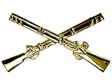 Crossed Rifles Army Infantry Gold Plated hat or lapel pin HON16058