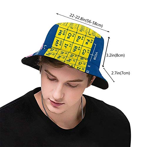 Fun Time Table of Elements Mehrfarbiger Fischerhut Unisex Sonnenhut Anglerhut verstaubar Trave Cap Fashion Outdoor Hut – Bild 4